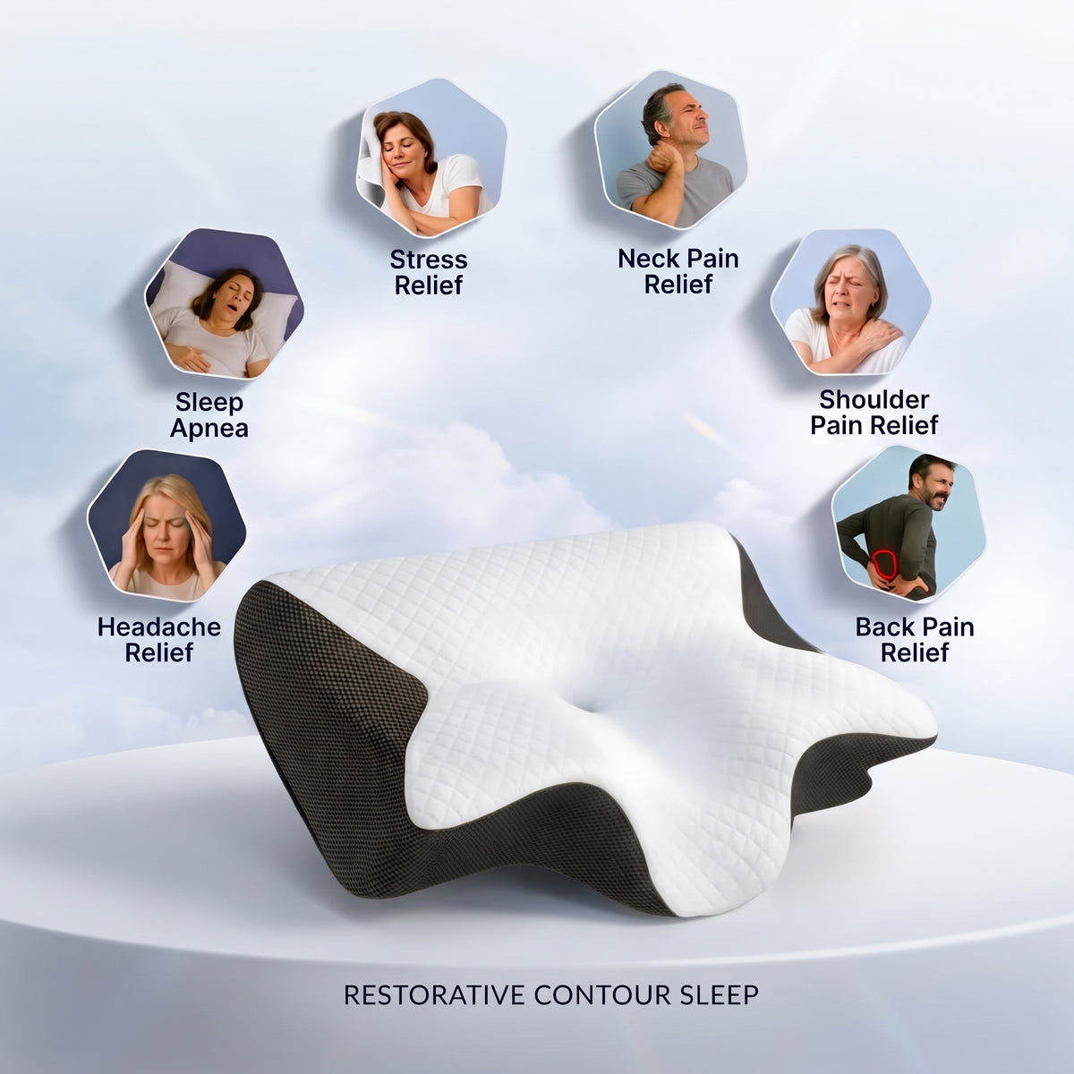 Zeenwaves Butterfly Memory Foam Neck Pillow — Ergonomic Cervical Support & Pressure Relief