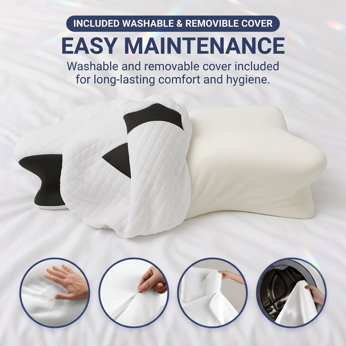 Zeenwaves Butterfly Memory Foam Neck Pillow — Ergonomic Cervical Support & Pressure Relief