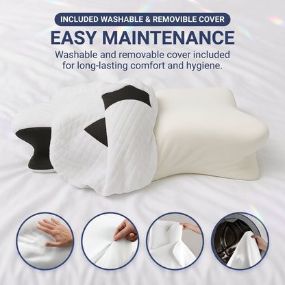 Zeenwaves Butterfly Memory Foam Neck Pillow — Ergonomic Cervical Support & Pressure Relief