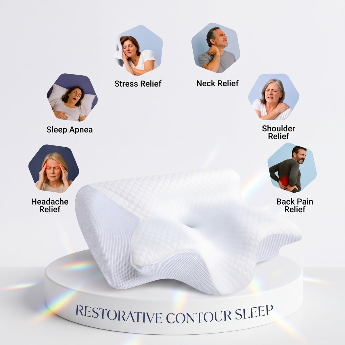 Zeenwaves Butterfly Memory Foam Neck Pillow — Ergonomic Cervical Support & Pressure Relief