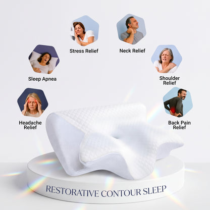 Zeenwaves Butterfly Memory Foam Neck Pillow — Ergonomic Cervical Support & Pressure Relief