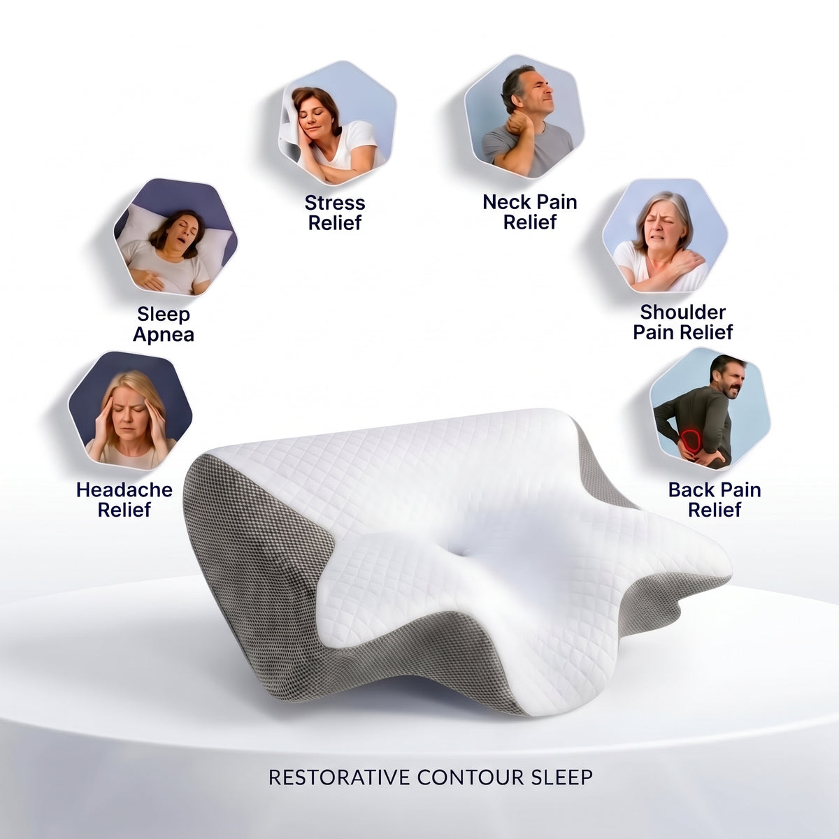 Zeenwaves Butterfly Memory Foam Neck Pillow — Ergonomic Cervical Support & Pressure Relief