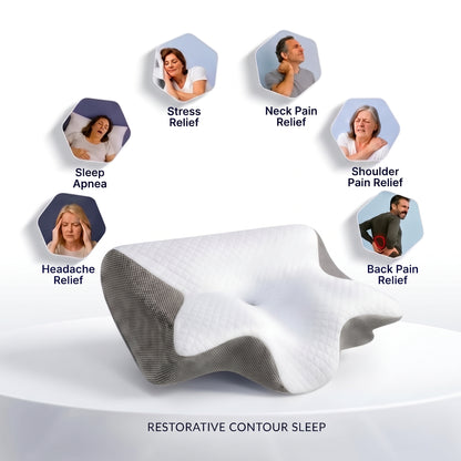 Zeenwaves Butterfly Memory Foam Neck Pillow — Ergonomic Cervical Support & Pressure Relief