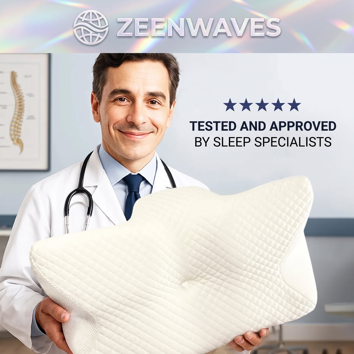 Zeenwaves Butterfly Memory Foam Neck Pillow — Ergonomic Cervical Support & Pressure Relief
