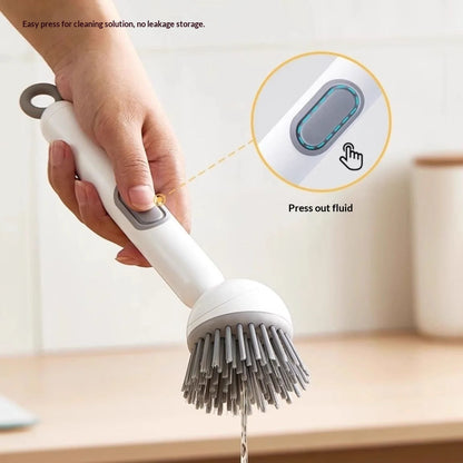 Refillable Rotating Dish Brush — Non-Scratch Kitchen Cleaner