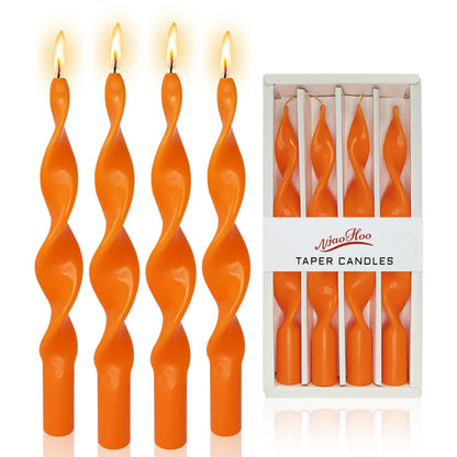 Spiral Halloween Taper Candles 10in, Set of 4