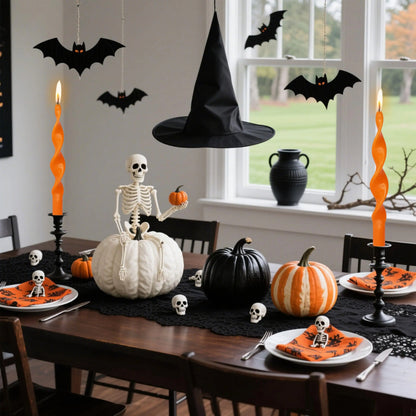 Spiral Halloween Taper Candles 10in, Set of 4
