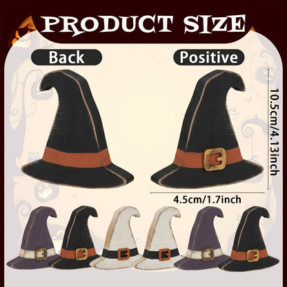 Rustic Wooden Witch Hat Table Centerpieces, Set of 6
