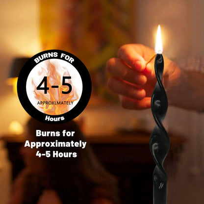 Spiral Halloween Taper Candles 10in, Set of 4