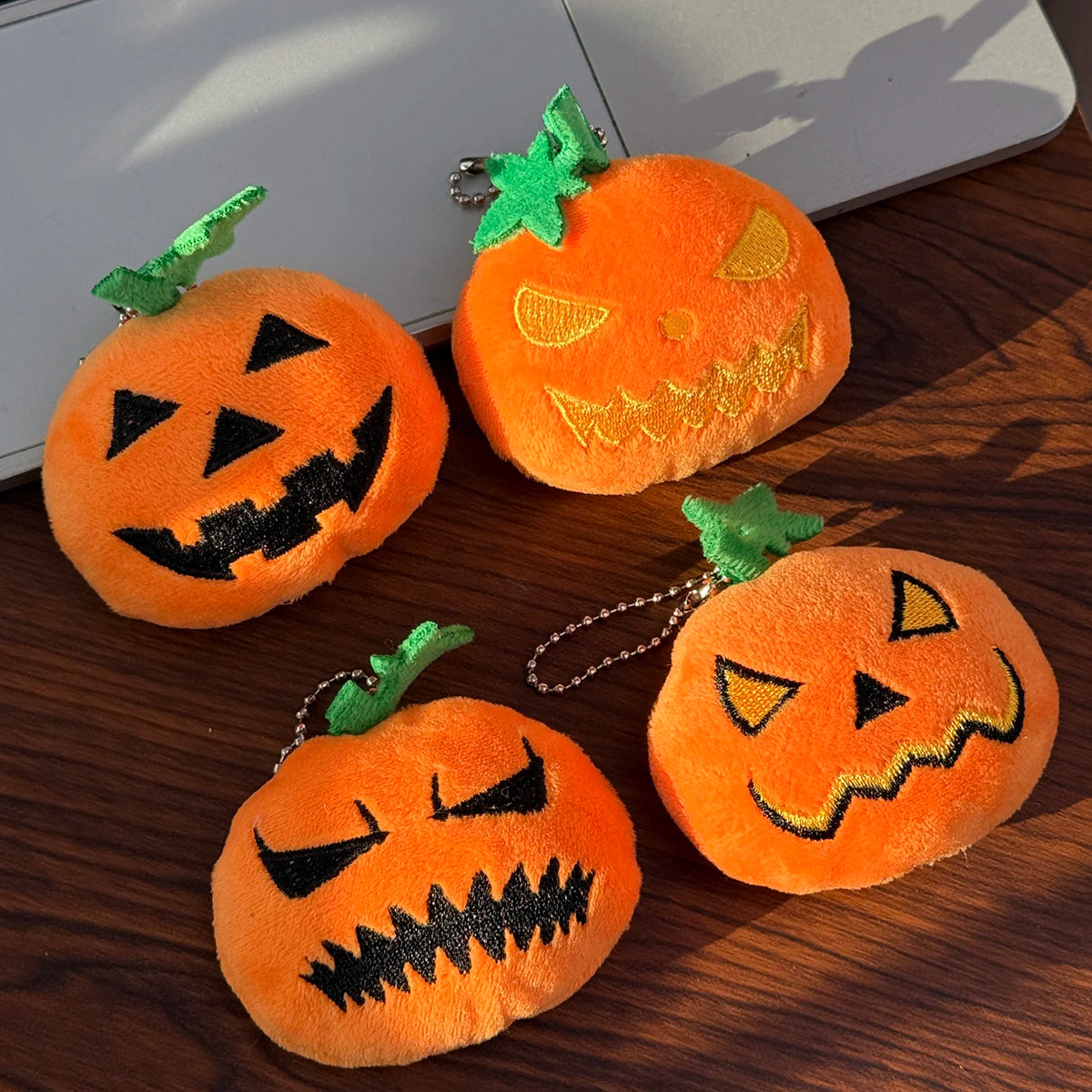 Pumpkin Plush Squeaky Cat Toy