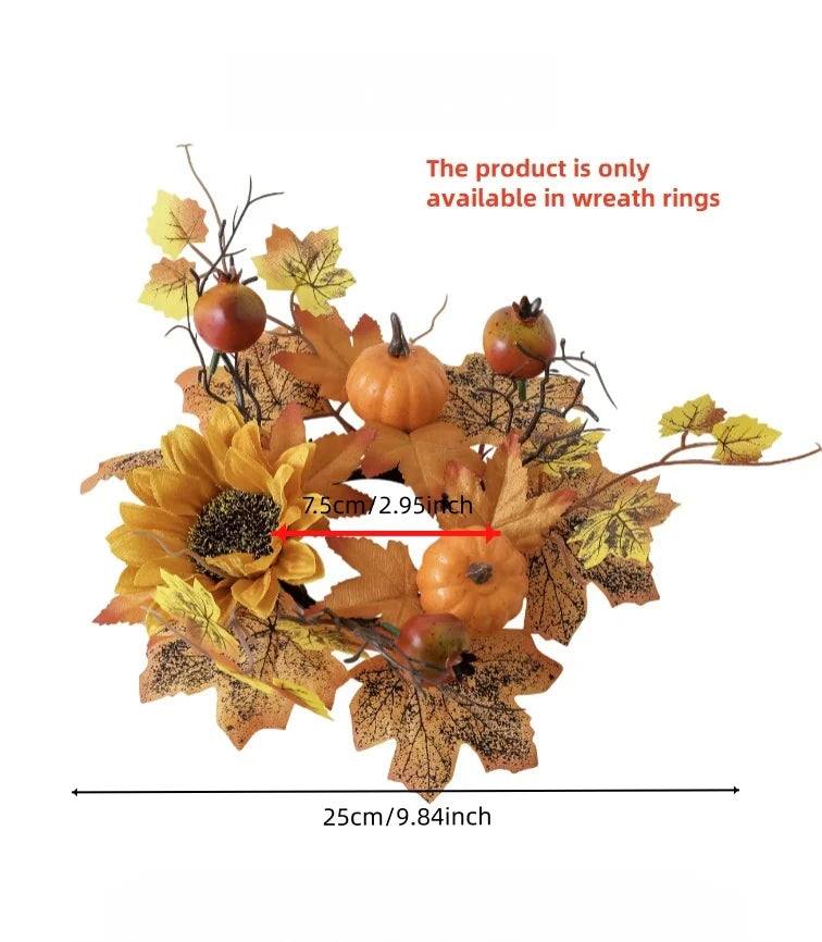 Pumpkin & Sunflower Fall Decorative Wreath