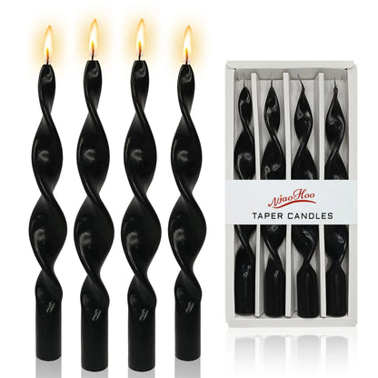 Spiral Halloween Taper Candles 10in, Set of 4