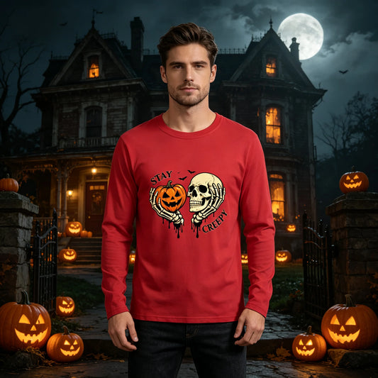 Halloween Ghost Print Long Sleeve Unisex T-Shirt