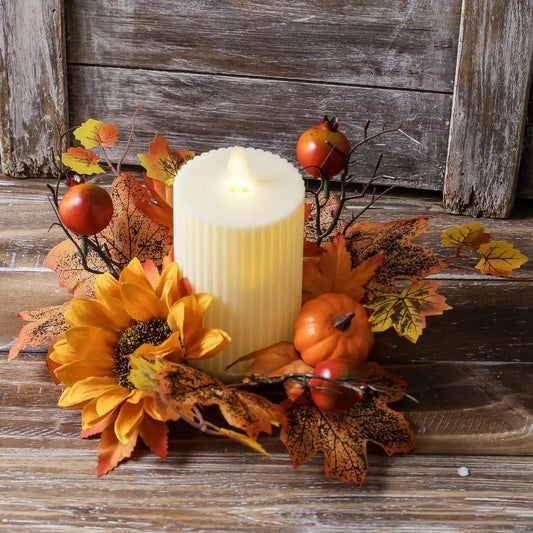Pumpkin & Sunflower Fall Decorative Wreath