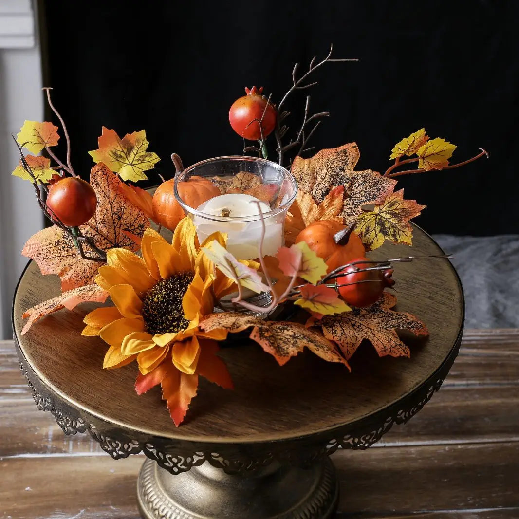 Pumpkin & Sunflower Fall Decorative Wreath